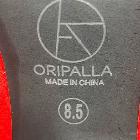 ORIPALLA Stiletto High Heels Pumps, 4” Heel, Pointed Toe, Red Suede, Size 8.5 - Picture 9 of 10